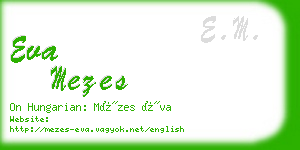 eva mezes business card